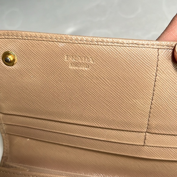 Prada Authentic Saffiano Leather Beige Flap continental Long Wallet - Picture 5 of 16